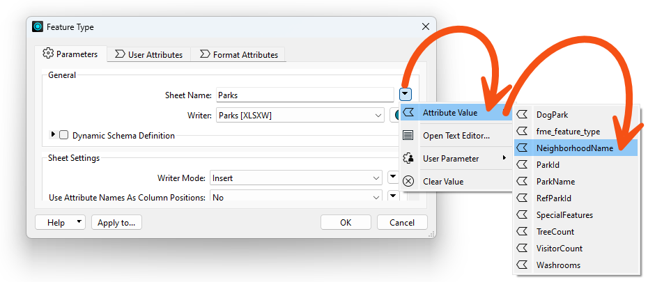 Setting a feature type fanout